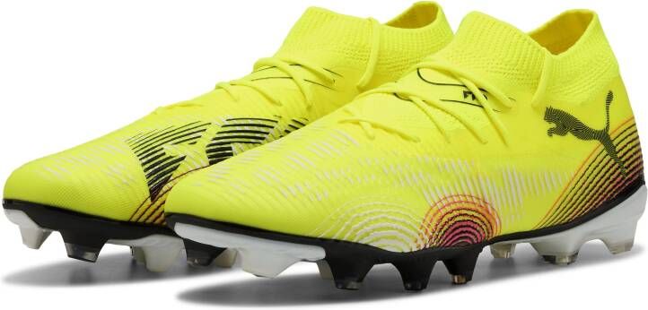 PUMA Future 8 Match Gras Kunstgras Voetbalschoenen (MG) Geel Zwart Roze