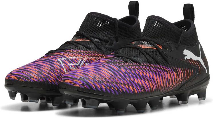 PUMA Future 8 Match Gras Kunstgras Voetbalschoenen (MG) Kids Zwart Paars Rood