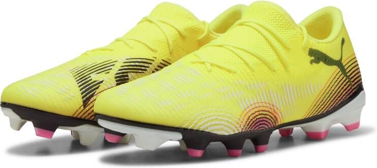 PUMA Future 8 Match Low Gras Kunstgras Voetbalschoenen (MG) Geel Zwart Roze