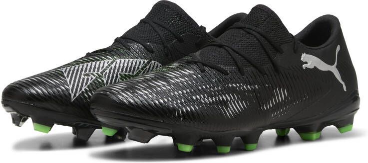 PUMA Future 8 Match Low Gras Kunstgras Voetbalschoenen (MG) Zwart Grijs Groen