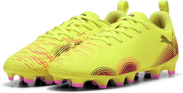 PUMA Future 8 Play Gras Kunstgras Voetbalschoenen (MG) Kids Geel Zwart Roze