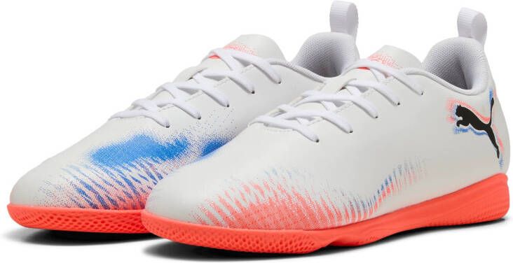 PUMA Future 8 Play Zaalvoetbalschoenen (IN) Kids Wit Felrood Blauw