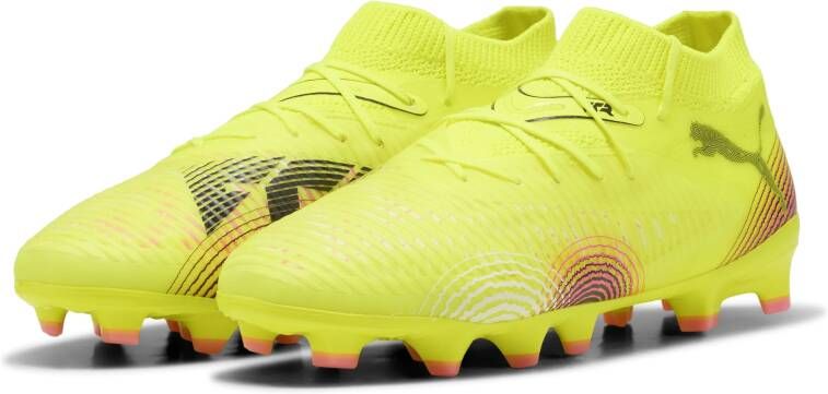 PUMA Future 8 Pro Gras Kunstgras Voetbalschoenen (MG) Kids Geel Zwart Roze