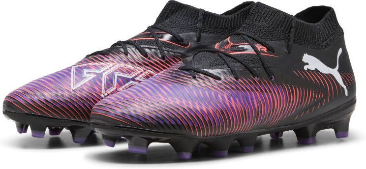 PUMA Future 8 Pro Gras Kunstgras Voetbalschoenen (MG) Kids Zwart Paars Rood