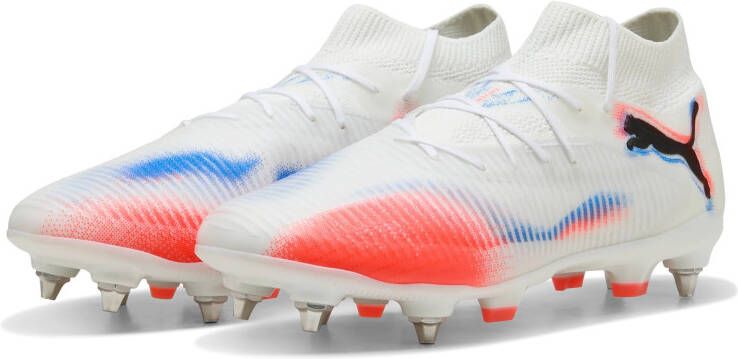 PUMA Future 8 Pro IJzeren-Nop Voetbalschoenen (SG) Wit Felrood Blauw - Foto 2