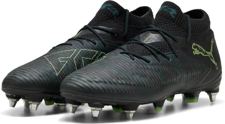 PUMA Future 8 Ultimate IJzeren-Nop Voetbalschoenen (SG) Zwart Donkergroen Lichtgroen