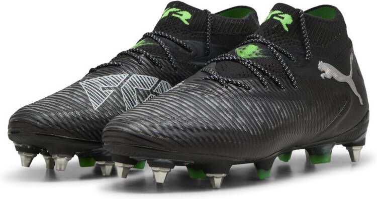 PUMA Future 8 Ultimate IJzeren-Nop Voetbalschoenen (SG) Zwart Grijs Groen