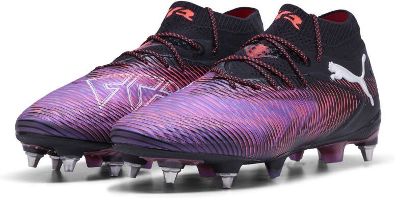 PUMA Future 8 Ultimate IJzeren-Nop Voetbalschoenen (SG) Zwart Paars Rood