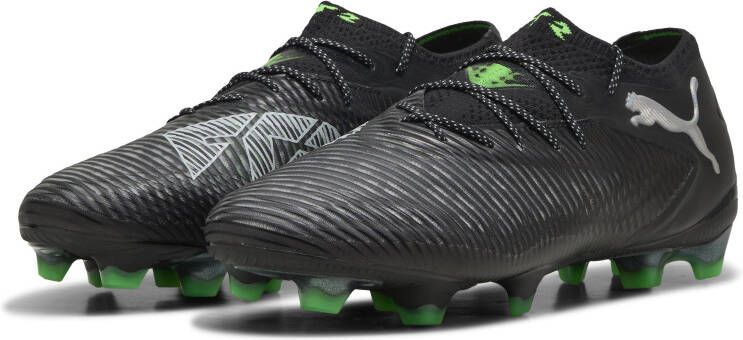 PUMA Future 8 Ultimate Low Gras Voetbalschoenen (FG) Zwart Grijs Groen