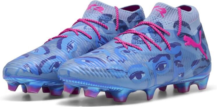 PUMA Future 8 Ultimate X KidSuper Gras Voetbalschoenen (FG) Blauw Roze