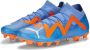 PUMA Future Match Gras Kunstgras Voetbalschoenen (MG) Blauw Oranje Wit - Thumbnail 3