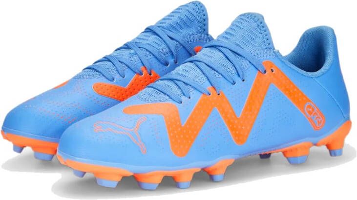 PUMA Future Play Gras Kunstgras Voetbalschoenen (MG) Kids Blauw Oranje Wit