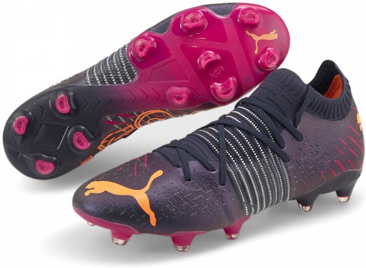 PUMA Future 1.2 Gras Kunstgras Voetbalschoenen(MG)Donkerblauw Oranje Roze