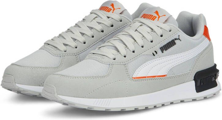 PUMA Graviton Sneakers Kids Lichtgrijs Wit Oranje