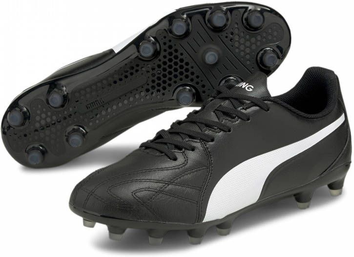 PUMA King Hero 21 Gras Voetbalschoenen (FG) Zwart Wit