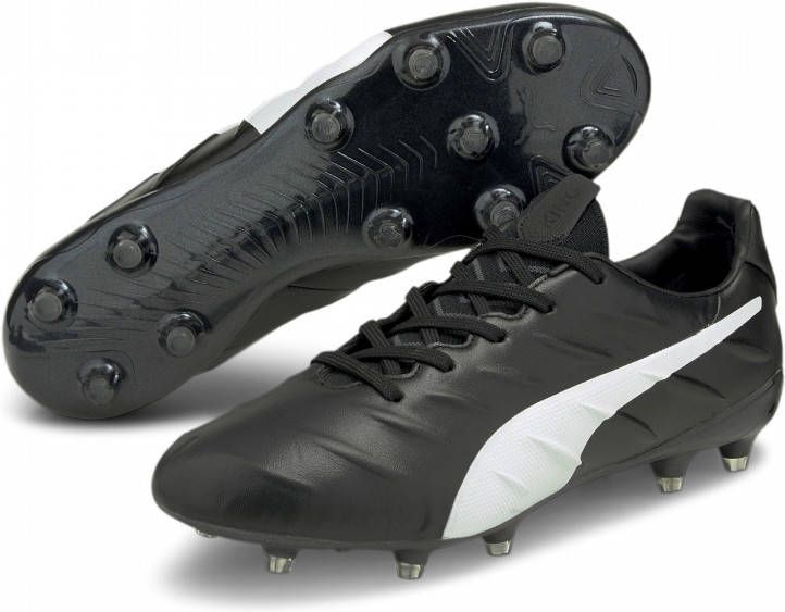 PUMA King Platinum 21 Gras Kunstgras Voetbalschoenen (MG) Zwart Wit