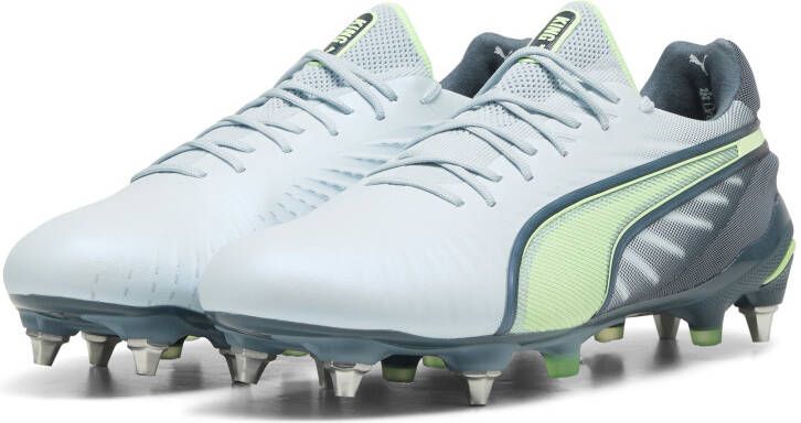 PUMA King Ultimate IJzeren-Nop Voetbalschoenen (SG) Lichtgrijs Donkergrijs Lichtgroen