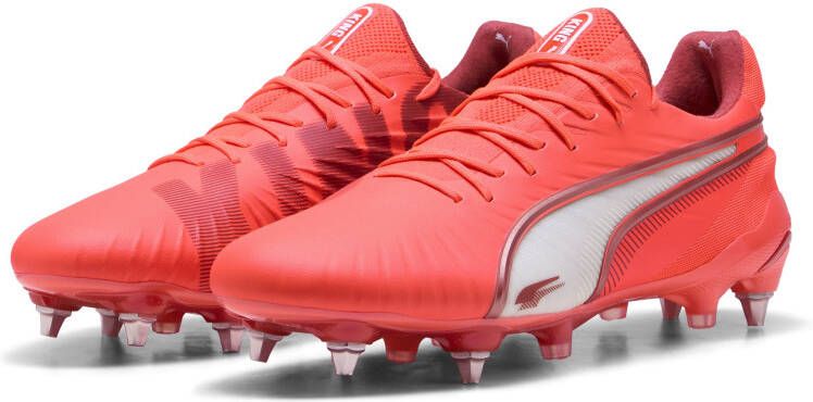PUMA King Ultimate IJzeren-Nop Voetbalschoenen (SG) Rood Wit