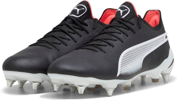 PUMA King Ultimate IJzeren-Nop Voetbalschoenen (SG) Zwart Wit Rood