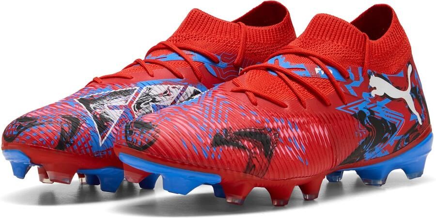 PUMA Future 8 Match Playmakers Gras Kunstgras Voetbalschoenen (MG) Rood Blauw Zwart