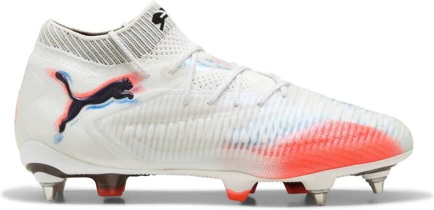 PUMA Future 8 Ultimate IJzeren-Nop Voetbalschoenen (SG) Wit Felrood Blauw - Foto 4