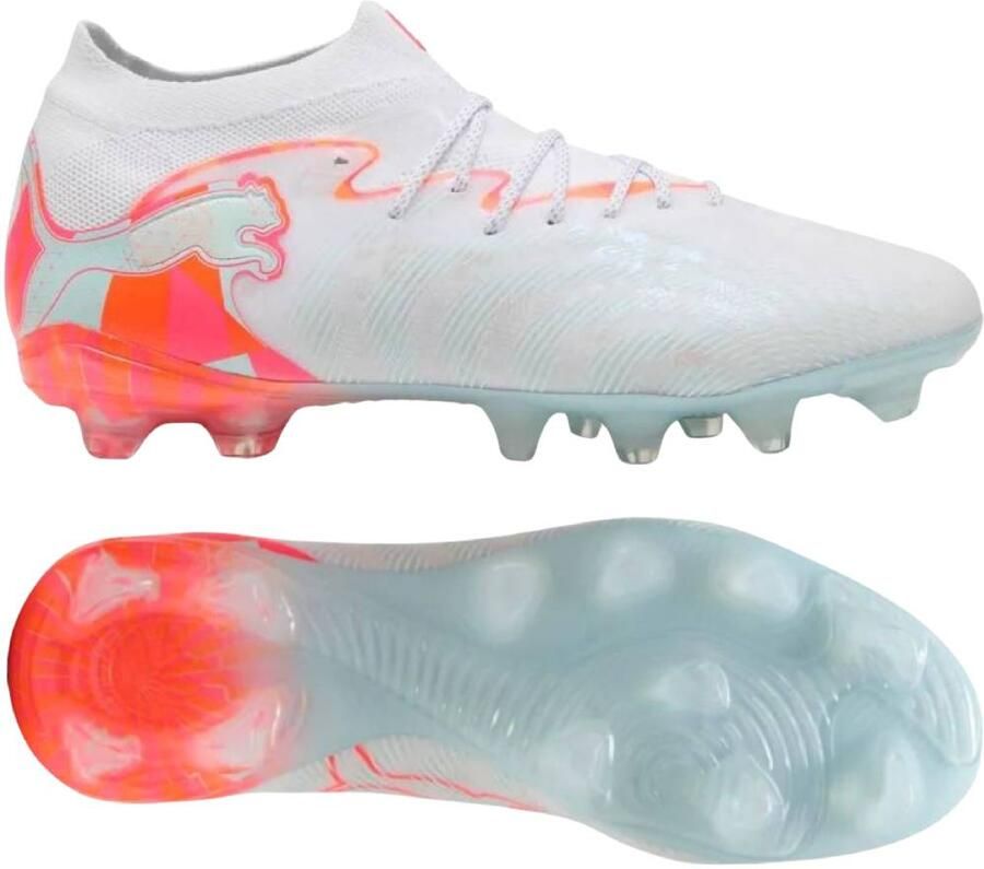 PUMA Future 9 Match Brilliance Gras Kunstgras Voetbalschoenen (MG) Dames Wit Feloranje Roze Lichtblauw