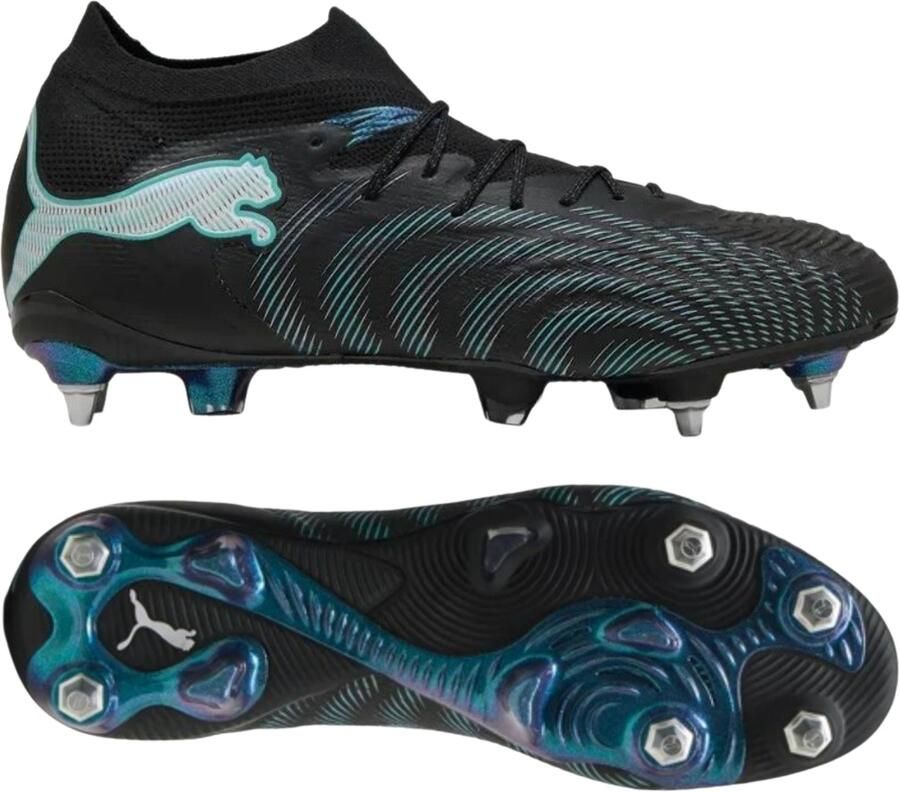 PUMA Future 9 Ultimate IJzeren-Nop Voetbalschoenen (SG) Zwart Intense Mint Wit