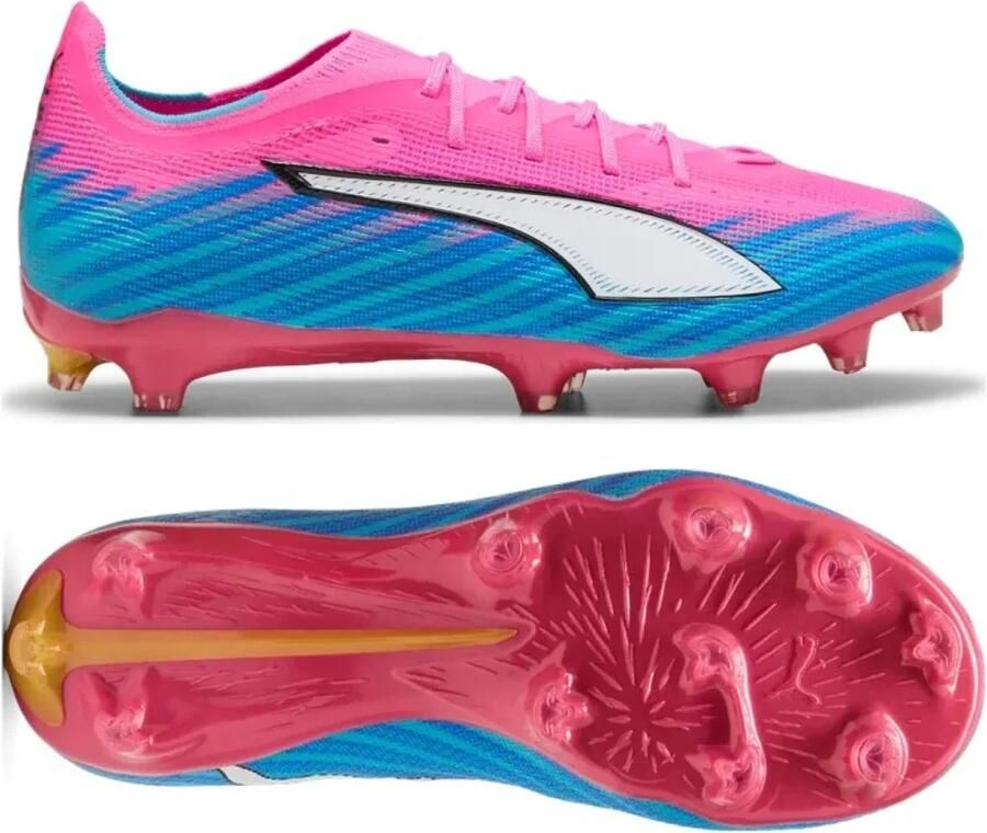 PUMA Ultra 6 Match Gras Kunstgras Voetbalschoenen (MG) Felroze Blauw Geel