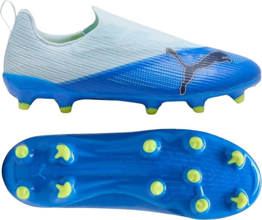 PUMA Ultra 7 Match Veterloze Gras Kunstgras Voetbalschoenen (MG) Kids Lichtblauw Blauw Lime