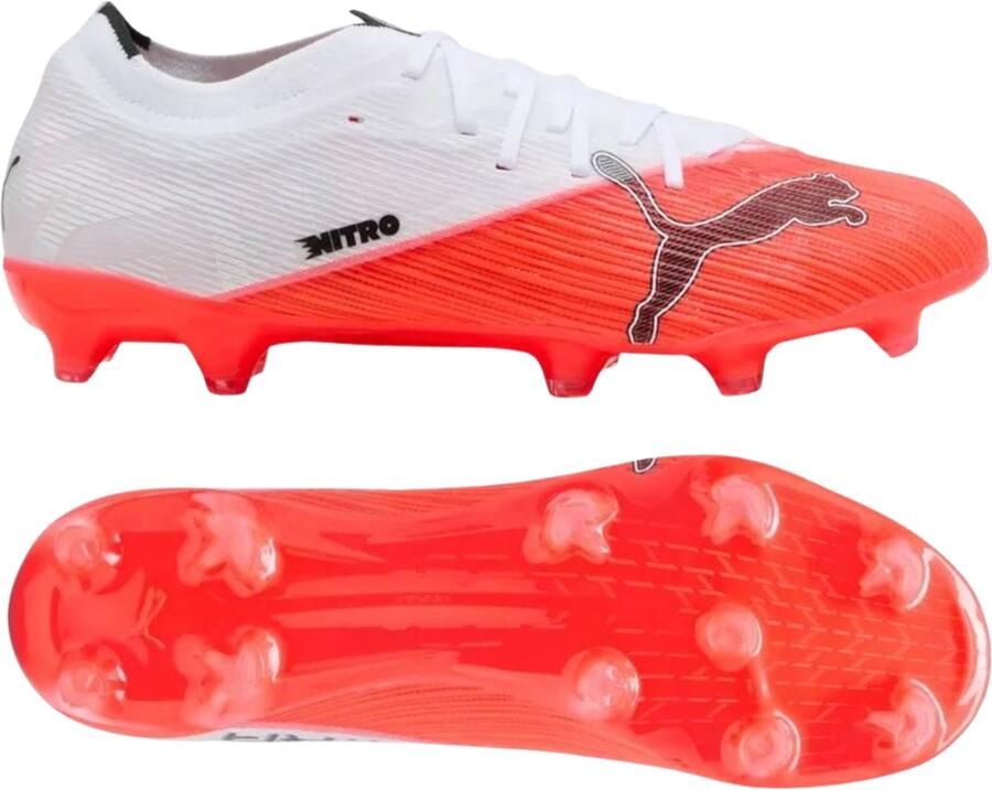 PUMA Ultra Nitro 7 Match Gras Kunstgras Voetbalschoenen (MG) Wit Felrood Zwart
