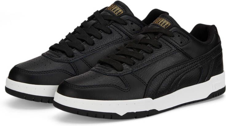 PUMA Rebound Game Low Sneakers Kids Zwart Goud Wit