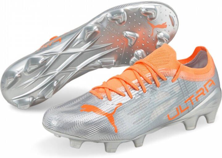 PUMA Ultra 1.4 Gras Kunstgras Voetbalschoenen(MG)Zilver Oranje