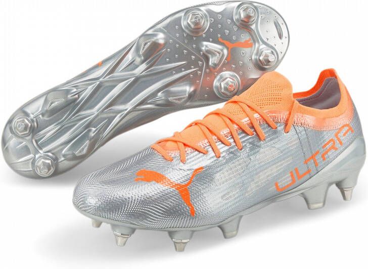 PUMA Ultra 1.4 IJzeren Nop Voetbalschoenen(MxSG)Zilver Oranje