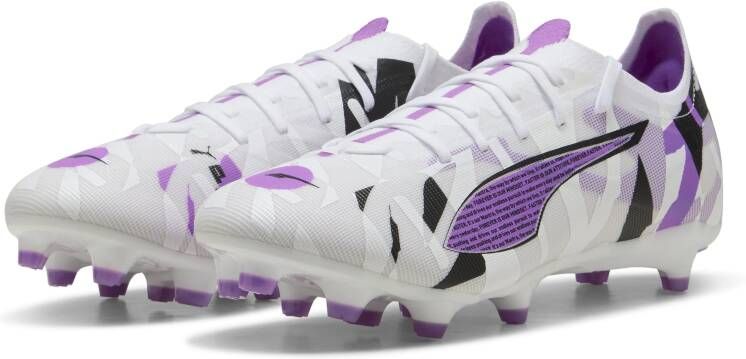 PUMA Ultra 5 Match Forever Gras Kunstgras Voetbalschoenen (MG) Wit Paars Zwart