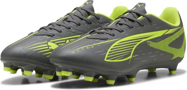 PUMA Ultra 5 Play Gras Kunstgras Voetbalschoenen (MG) Donkergrijs Geel Roze