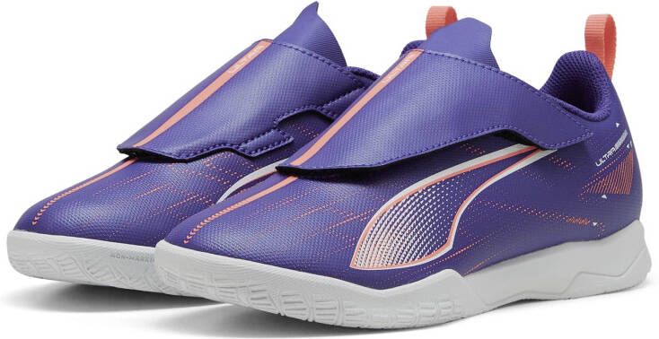 PUMA Ultra 5 Play V Zaalvoetbalschoenen (IN) Kids Paars Lichtroze Wit