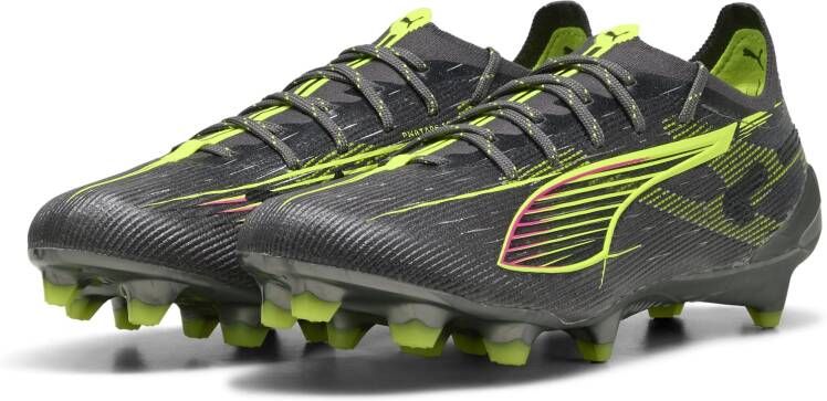 PUMA Ultra 5 Ultimate Gras Voetbalschoenen (FG) Dames Donkergrijs Geel Roze