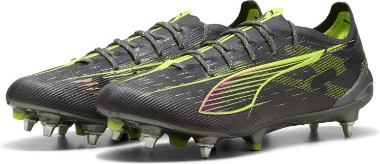 PUMA Ultra 5 Ultimate IJzeren-Nop Voetbalschoenen (SG) Donkergrijs Geel Roze