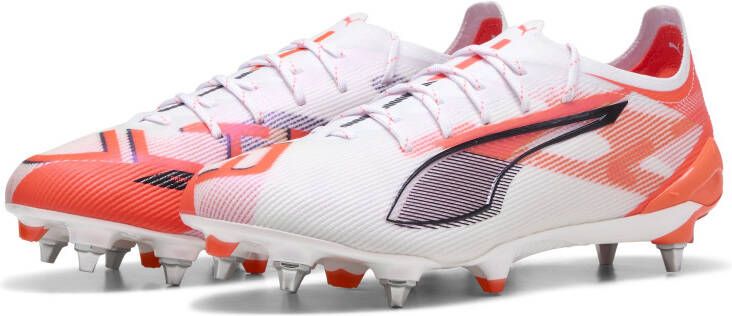 PUMA Ultra 5 Ultimate IJzeren-Nop Voetbalschoenen (SG) Wit Zwart Rood