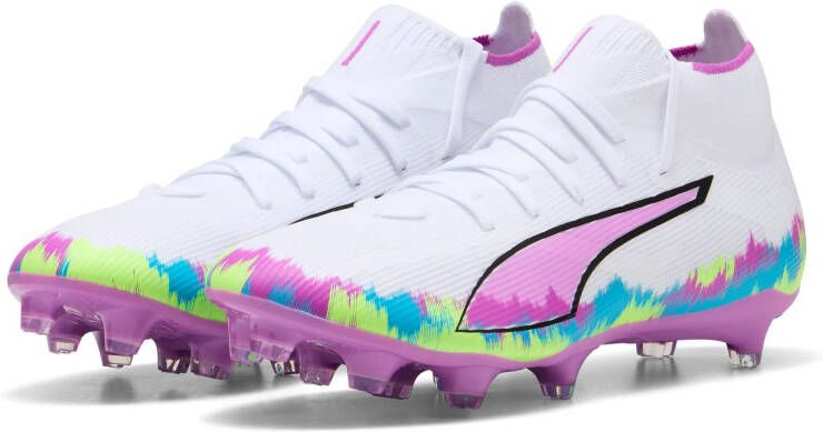 PUMA Ultra 6 Match+ High Brilliance Gras Kunstgras Voetbalschoenen (MG) Dames Wit Paars Blauw
