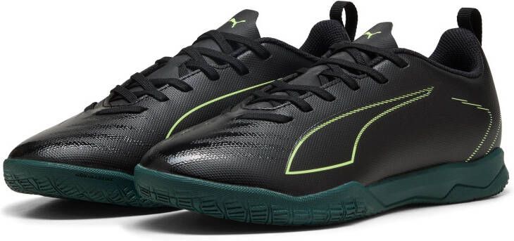 PUMA Ultra 6 Play Zaalvoetbalschoenen (IN) Kids Zwart Donkergroen Lichtgroen