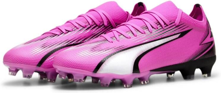 PUMA Ultra Match Gras Kunstgras Voetbalschoenen (MG) Roze Wit Zwart