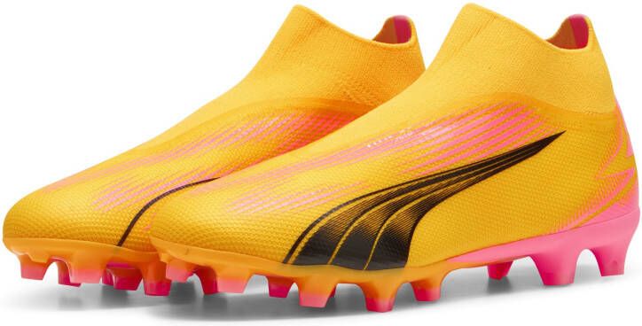 PUMA Ultra Match+ Veterloze Gras Kunstgras Voetbalschoenen (MG) Oranje Zwart Roze