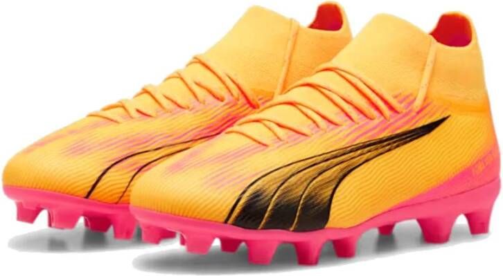 PUMA Ultra Pro Gras Kunstgras Voetbalschoenen (MG) Kids Oranje Zwart Roze