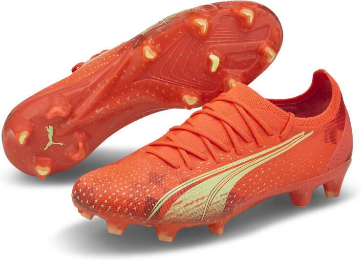 PUMA Ultra Ultimate Gras Kunstgras Voetbalschoenen (MG) Dames Oranje Lichtgroen