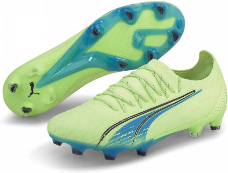 PUMA Ultra Ultimate Gras Kunstgras Voetbalschoenen (MG) Lichtgroen Blauw Zwart