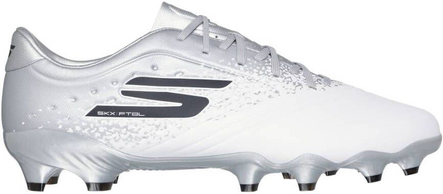Skechers Razor 1.5 Academy Gras Voetbalschoenen (FG) Wit Zilver Zwart