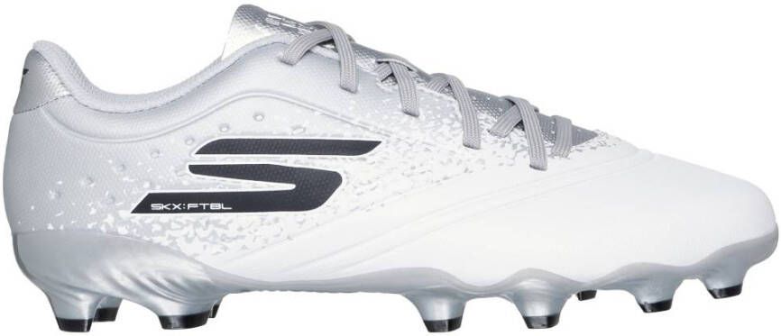 Skechers Razor 1.5 Gras Voetbalschoenen (FG) Kids Wit Zilver Zwart