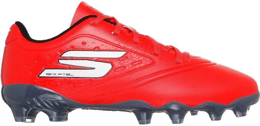 Skechers Razor 1.5 Gras Voetbalschoenen (FG) Kleuters Rood Zwart Wit