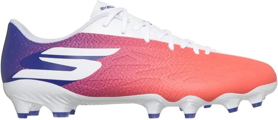 Skechers Razor 2 Academy Gras Voetbalschoenen (FG) Wit Felrood Blauw Roze